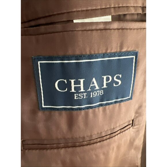 Chaps Sportscoat Men's 40R Dark Brown Lined Brushed Faux Suede Pockets Blazer - Picture 4 of 9